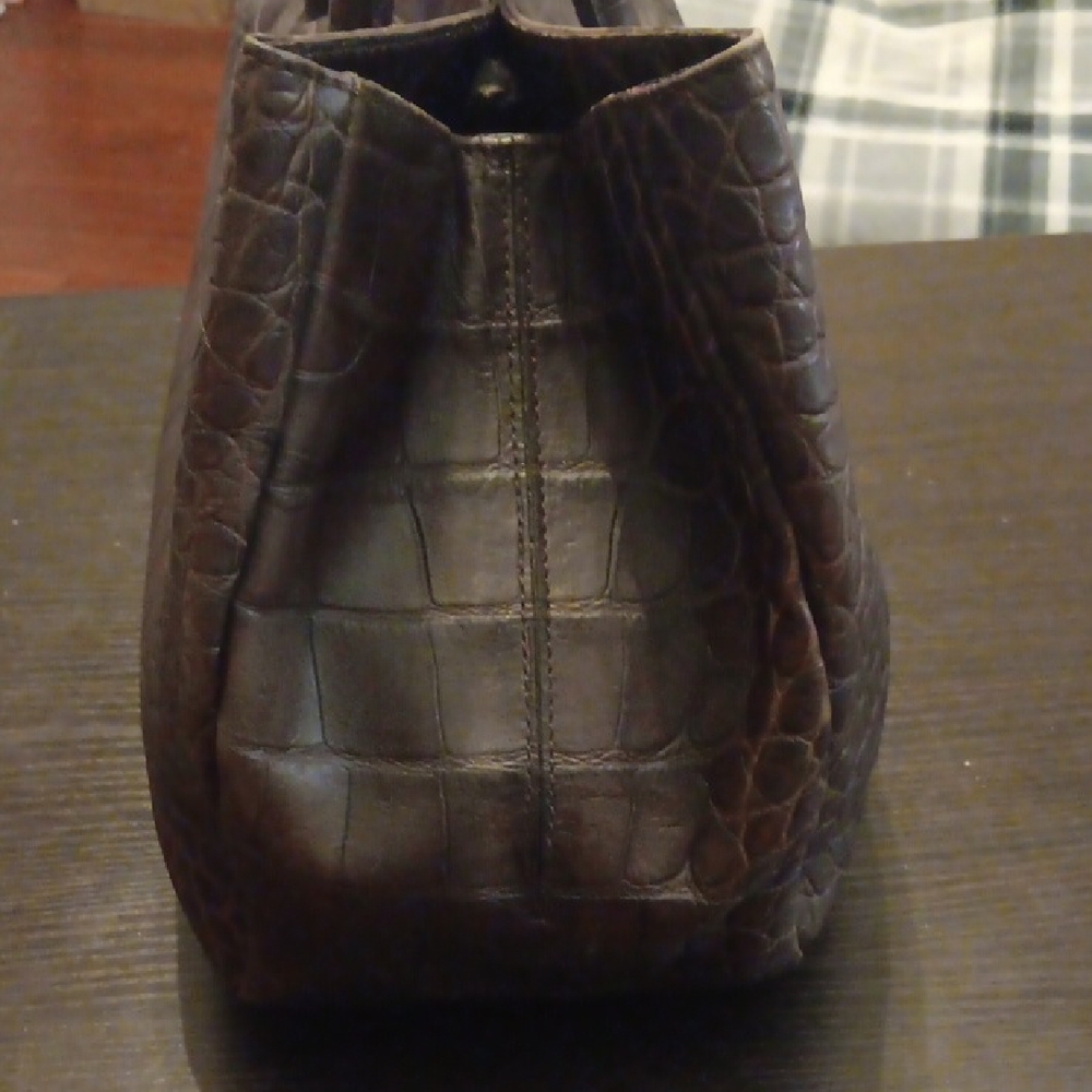Furla Brown Crocodile-Embossed Women's Bag EUC - Picture 4 of 13